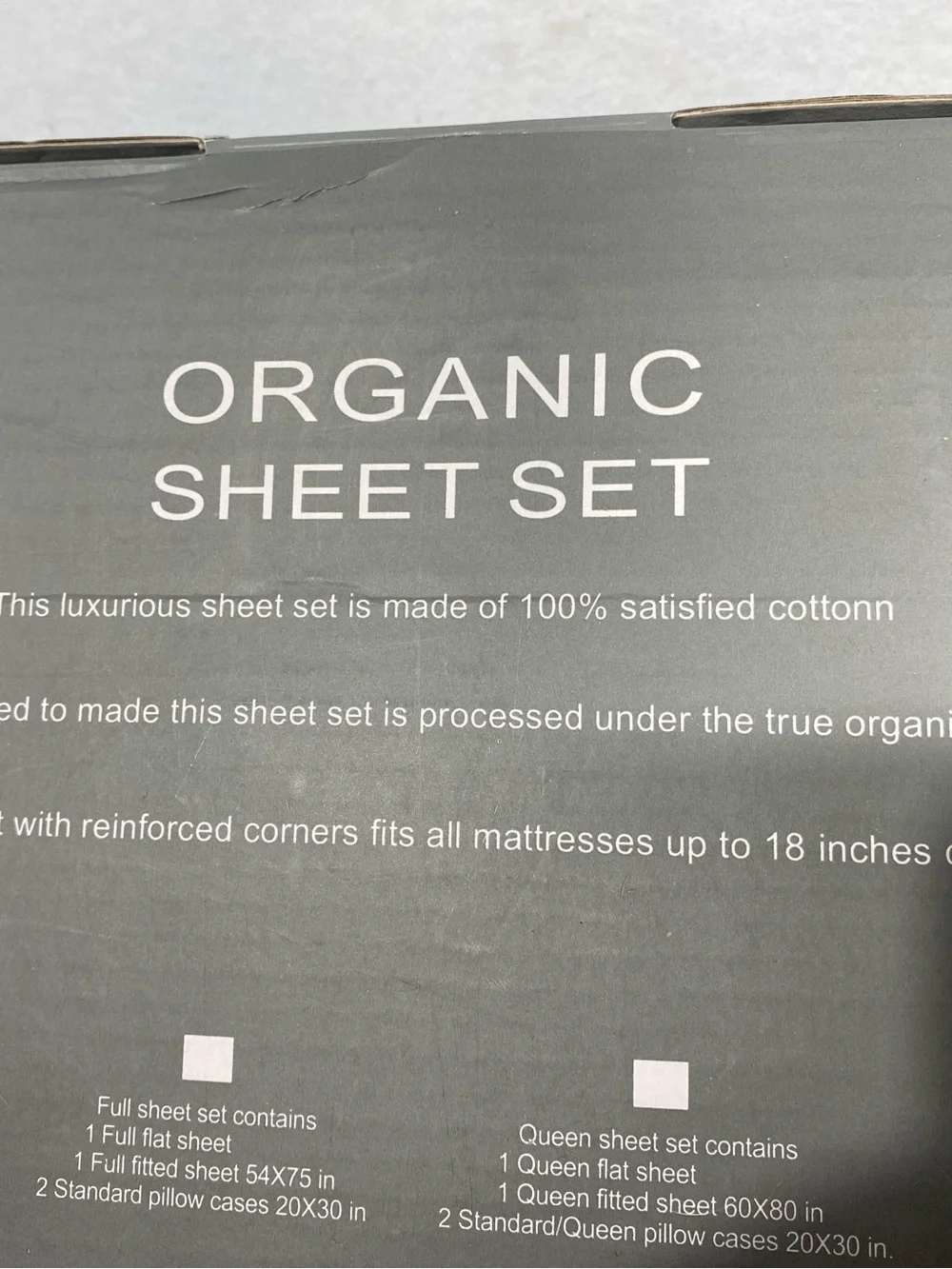 Tree Organic King Sheet Set — Grey
